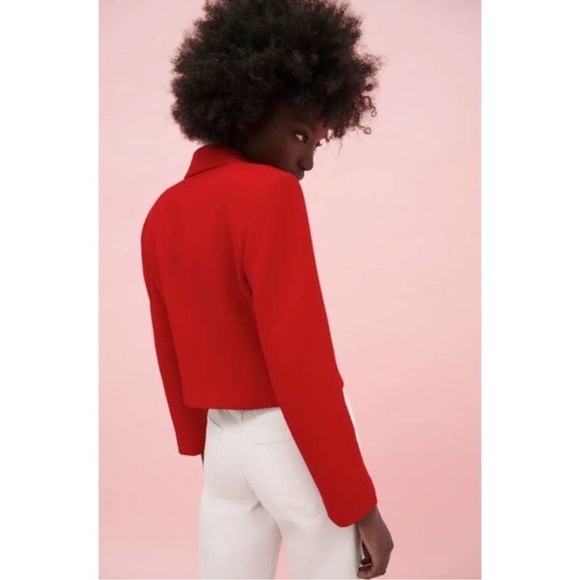 ZARA BUTTONED CROPPED BLAZER - Picture 4 of 10